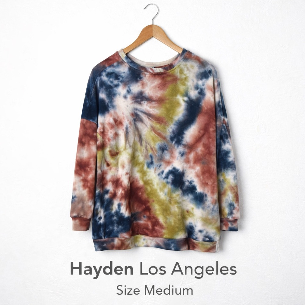 Hayden Los Angeles Tie Dye Sweatshirt Tunic Top Size Medium Oversized